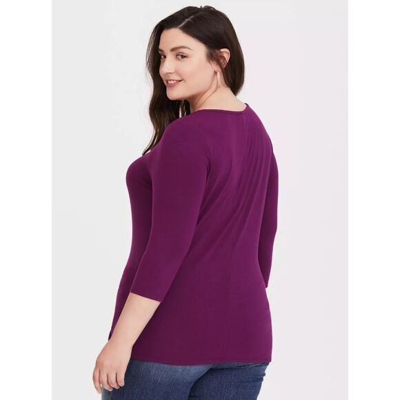 Torrid Berry Romance Lattice Tee Womens Size 2X Relaxed Soft Knit Pullover Top - Picture 6 of 11